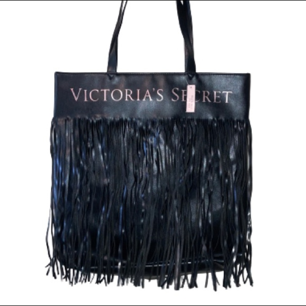 Victoria’s Secret Black Fringe Tote Bag